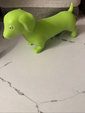 Squeeze Bright Lime Green Dachshund Chew Toy